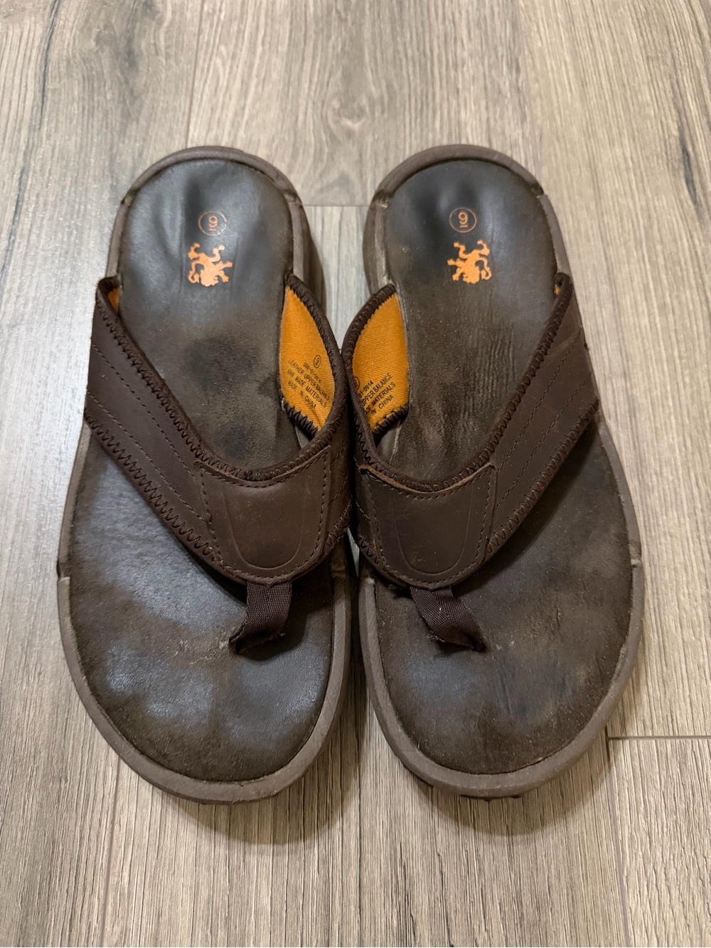 Mossimo Supply Co. Dark Brown Leather Thong Sandals